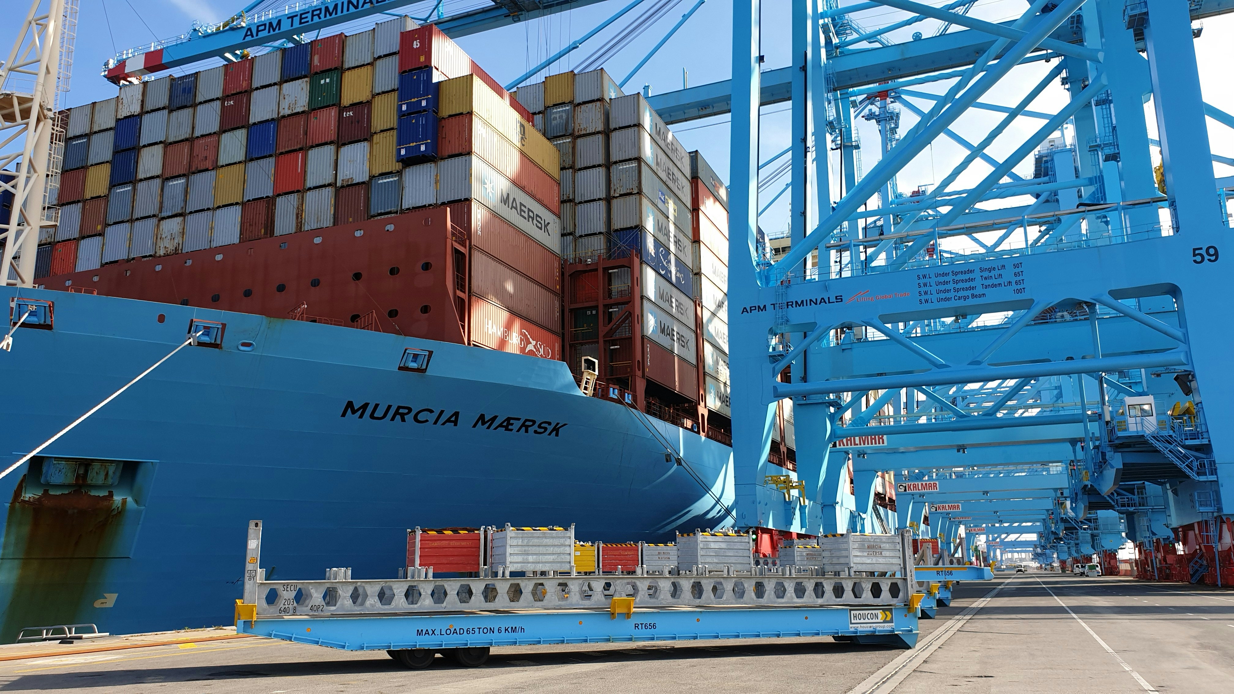 컨테이너 터미널 - MAERSK 컨테이너선과 APM 터미널의 현대적인 물류 인프라